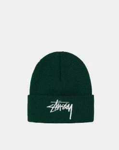 Stüssy Big Stock Cuff Beanie (Forest Green)