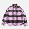 Atmos Pink Shaggy Big Check Jacket (Purple) -Venum Shop 22AW AYTP16 PPL 01