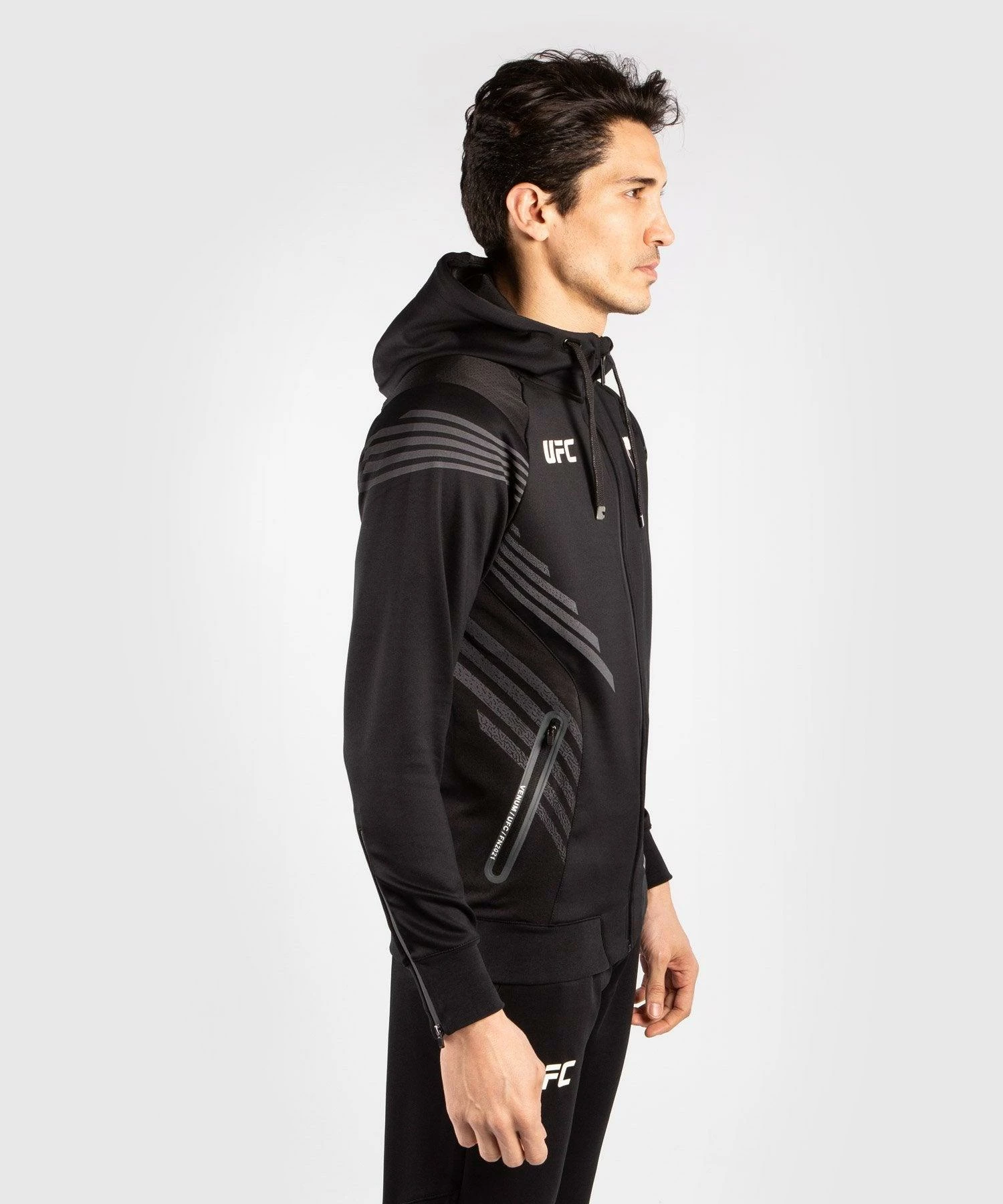 UFC Venum Personalized Authentic Fight Night Men's Walkout Hoodie - Black - Image 2