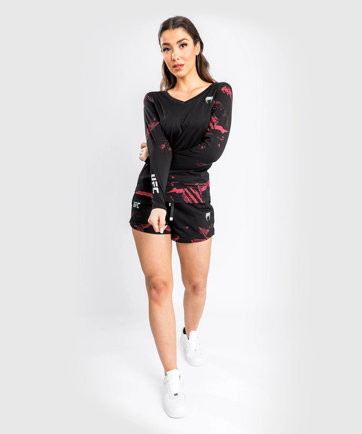 UFC Venum Authentic Fight Week Women's 2.0 Short - Black/Red - Image 5