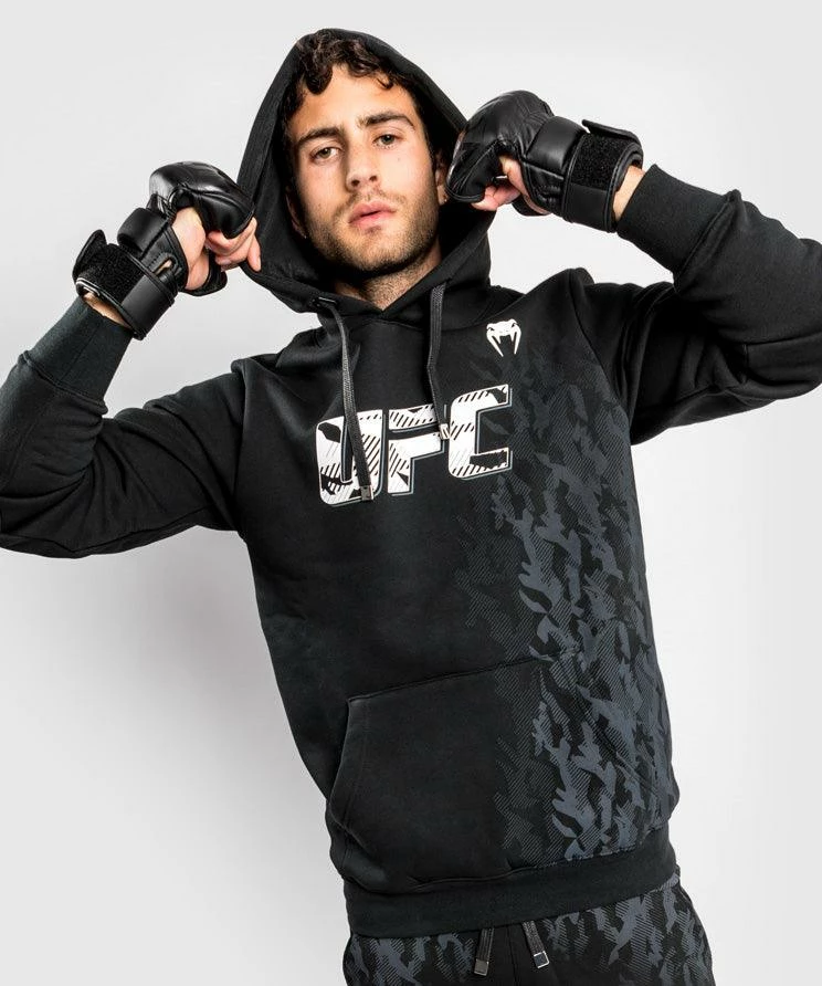 UFC Venum Authentic Fight Week Men's Pullover Hoodie - Black 4 UFC Venum Authentic Fight Week Men's Pullover Hoodie - Black - Image 2
