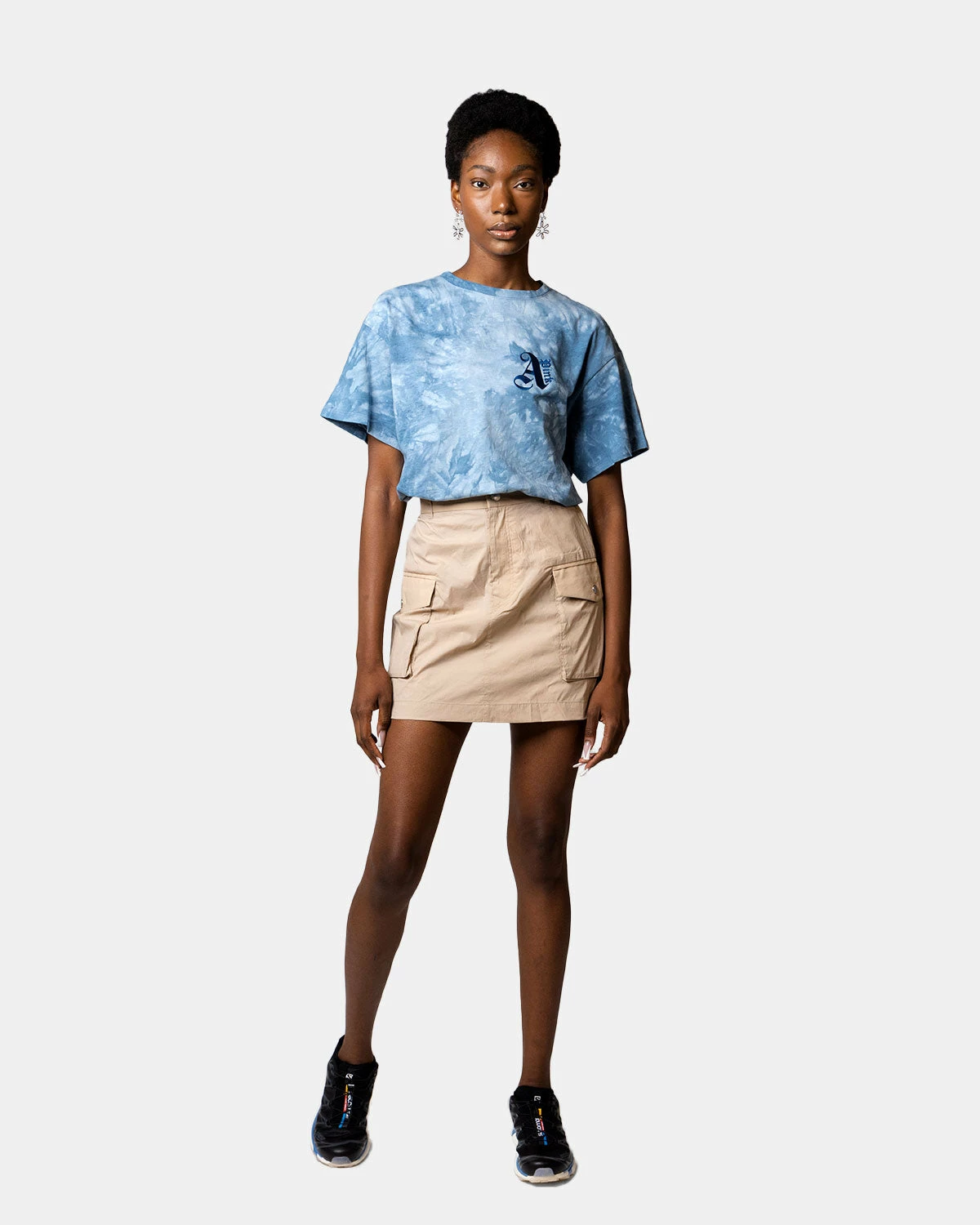 Atmos Pink Side Logo Cargo Mini Skirt (Beige) 3 Atmos Pink Side Logo Cargo Mini Skirt (Beige)