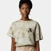 Atmos Pink Logo Embrodiered Tie-Dye Oversize Tee (Beige) -Venum Shop 67