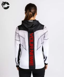 UFC Venum Personalized Authentic Fight Night 2.0 Women's Walkout Hoodie - White