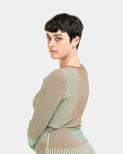 Andersson Bell Ellison Paneled Knit Dress (Jade | Brown) -Venum Shop AnderssonBell Dress 04