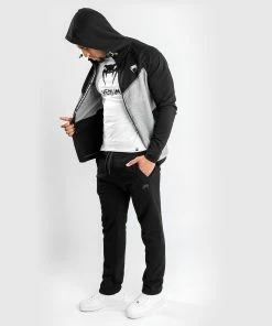 Venum Laser Evo 2.0 Hoodie - Light Heather Grey -Venum Shop HOODIES LASER EVO GREY BLACK 02