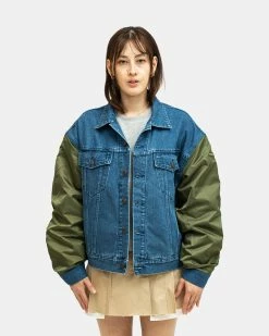 Atmos Pink MA-1 Denim Jacket (Blue)