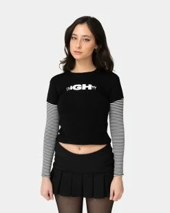 Omighty SK8R Girls Long Sleeve (Black | White)