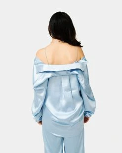 Atmos Pink Satin Colored Shirt (Light Blue) -Venum Shop SS 08450