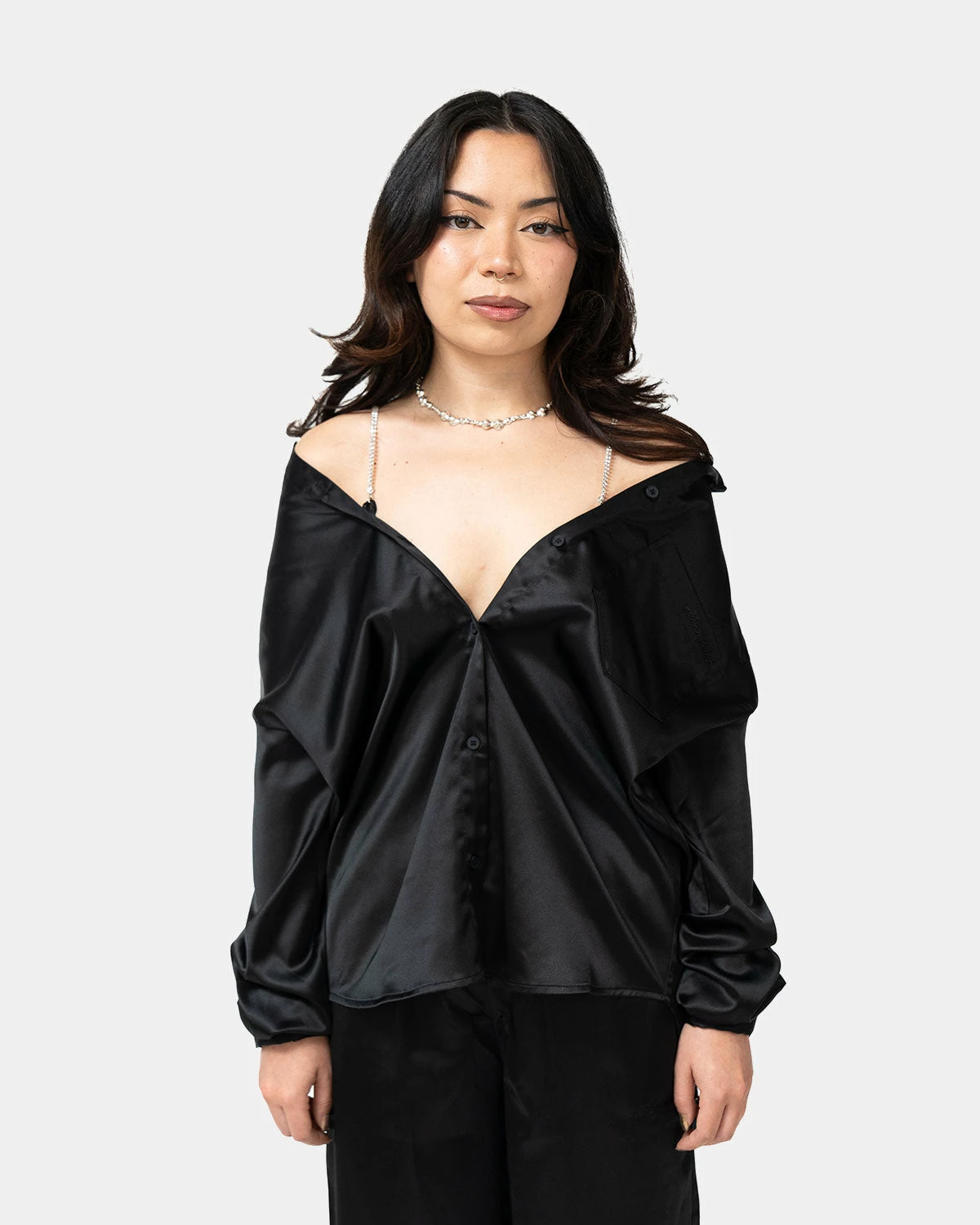 Atmos Pink Satin Colored Shirt (Black) 3 Atmos Pink Satin Colored Shirt (Black)