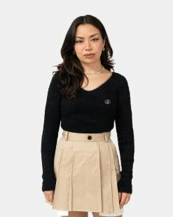 Atmos Pink Design Feathered Sweater Bodysuit (Black)