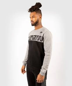 Venum Connect Crewneck Sweatshirt - Black/Heather Grey -Venum Shop SWEAT CONNECT BLACK GREY FONCE 18