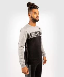 Venum Connect Crewneck Sweatshirt - Black/Heather Grey -Venum Shop SWEAT CONNECT BLACK GREY FONCE 19