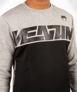 Venum Connect Crewneck Sweatshirt - Black/Heather Grey -Venum Shop SWEAT CONNECT BLACK GREY FONCE 23