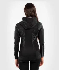 UFC Venum Fighters Authentic Fight Night Women's Walkout Hoodie - Black -Venum Shop VNMUFC 00013 001 04B 2 1 1