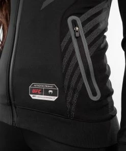 UFC Venum Personalized Authentic Fight Night Women's Walkout Hoodie - Black -Venum Shop VNMUFC 00013 001 07 2