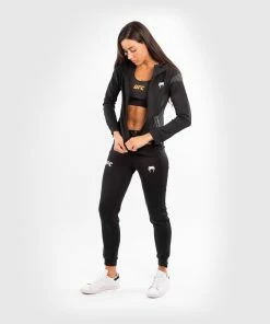 UFC Venum Fighters Authentic Fight Night Women's Walkout Hoodie - Black -Venum Shop VNMUFC 00013 001 16 2 1 1