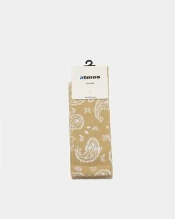Atmos USA Atmos Paisley Socks (Beige | White) -Venum Shop atmos ATM PA S012 BGE 01