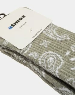 Atmos USA Atmos Paisley Socks (Grey | White) -Venum Shop atmos ATM PA S012 GRY 02