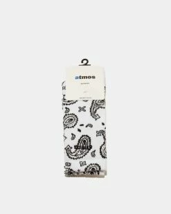 Atmos USA Atmos Paisley Socks (White | Black) 7 Atmos USA Atmos Paisley Socks (White | Black) -Venum Shop atmos ATM PA S012 WHT 01