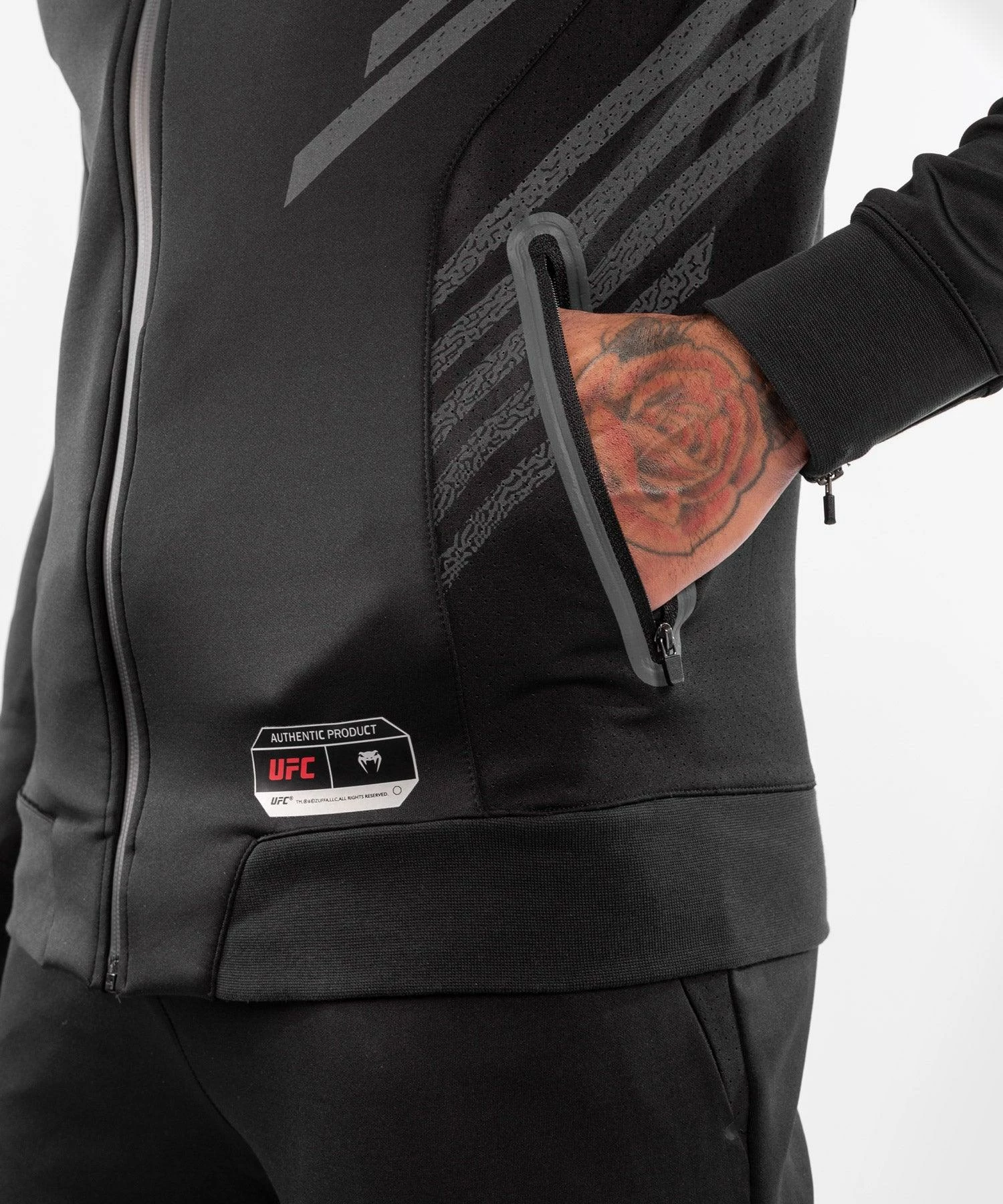 UFC Venum Fighters Authentic Fight Night Men's Walkout Hoodie - Black 9 UFC Venum Fighters Authentic Fight Night Men's Walkout Hoodie - Black - Image 7