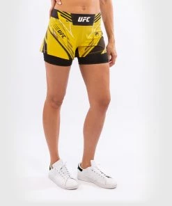 UFC Venum Authentic Fight Night Women's Shorts - Short Fit - Yellow -Venum Shop d 252F0 252Ff 252F9 252Fd0f9c5dc8ee1bdbeaf43b3082bd11cde4e9d412a VNMUFC 00020 006 03