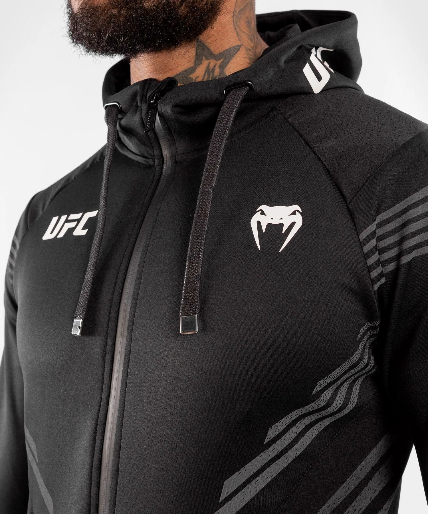 UFC Venum Personalized Authentic Fight Night Men's Walkout Hoodie - Black - Image 5