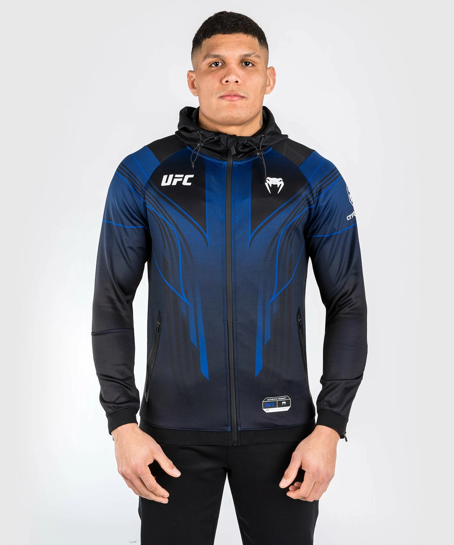 UFC Venum Personalized Authentic Fight Night 2.0 Kit By Venum Men's Walkout Hoodie - Midnight Edition - Image 3