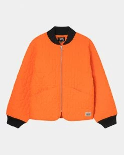 Stüssy S Quilted Liner Jacket (Orange)